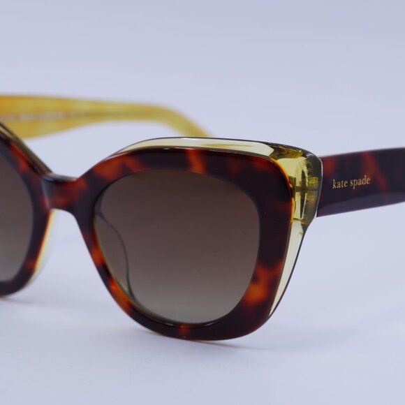 Kate Spade MARIGOLD/S 0086 LA Sunglasses Havana Cat Eye Frame Polarized main image 5